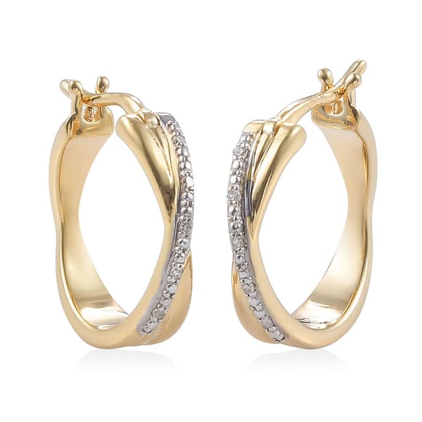 Diamond Classics™ 14kt. Gold White Diamond Hoop Earrings