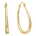 14kt. Gold Over Brass 40mm, Diamond-Cut Teardrop Hoop Earrings