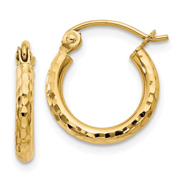 Gold Classics™ 14kt. Gold Diamond Cut 13mm Hoop Earrings