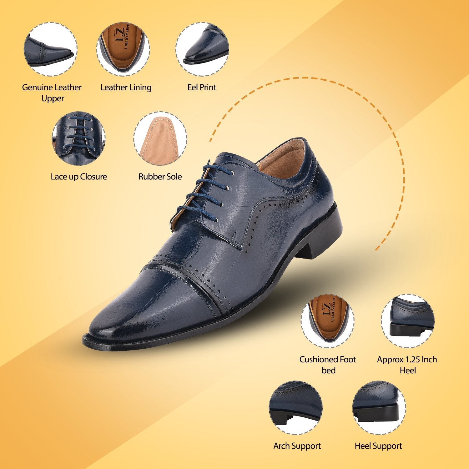 BRUCE Leather Oxford Style Dress Shoes