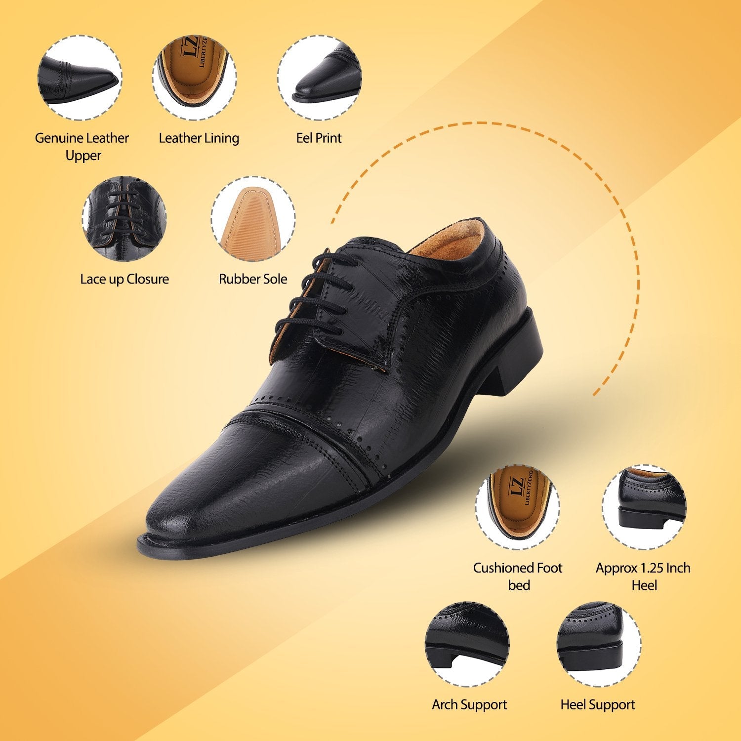 BRUCE Leather Oxford Style Dress Shoes