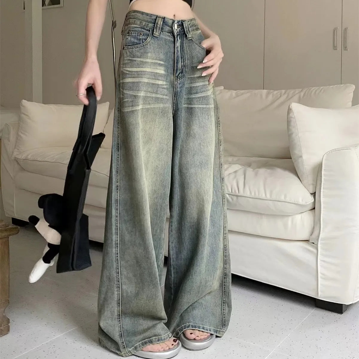 Jeans Wide-Leg Cintura Alta — Piernas Infinitas