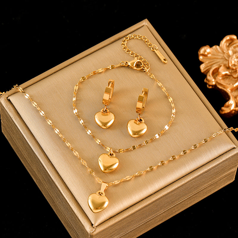 Set Dorado Elegante — Collar y Aretes Baño de Oro 18K
