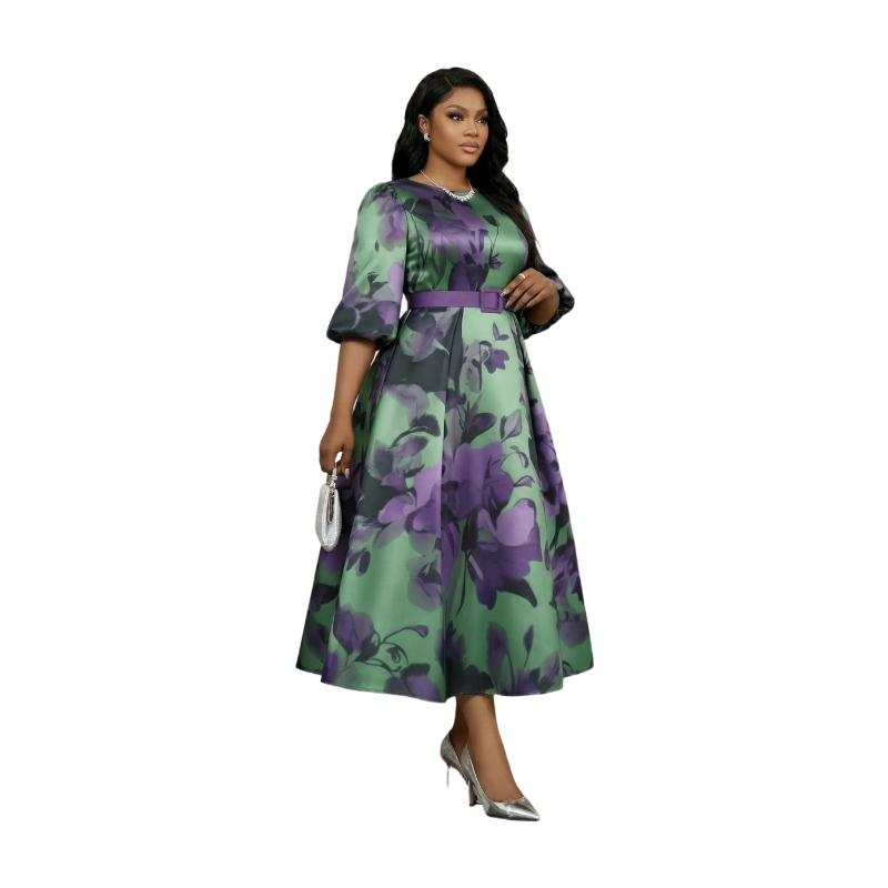 Vestido midi floral estilo bohemio en tallas grandes